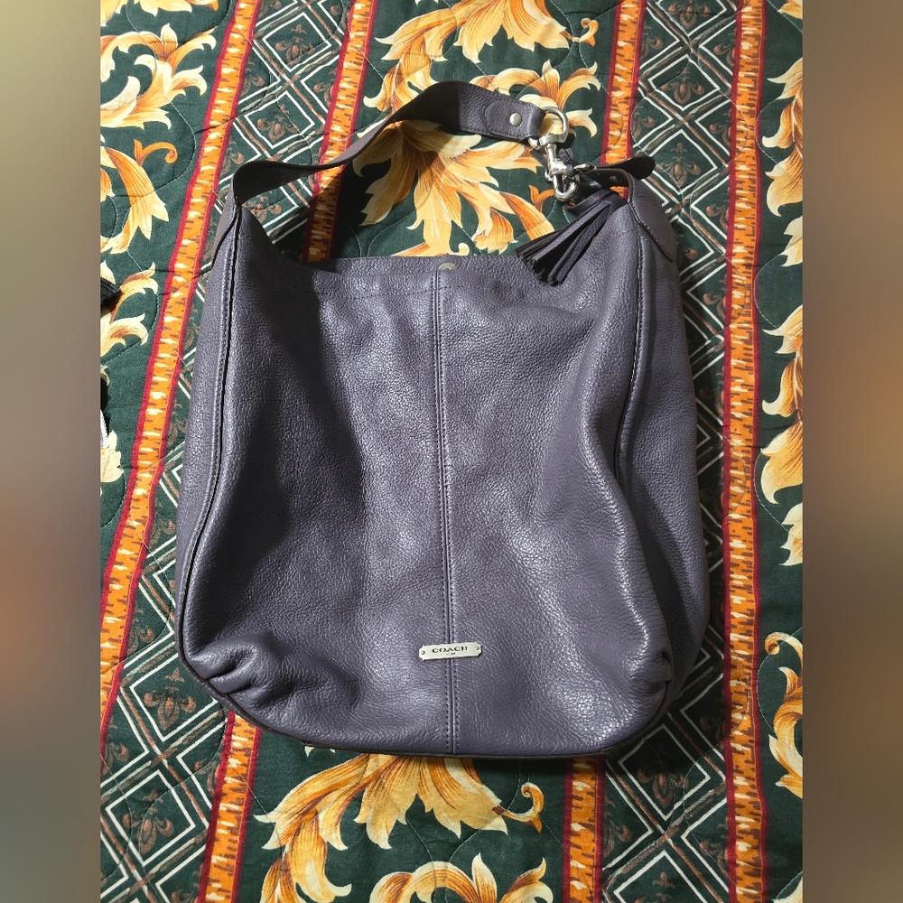 Coach Dark Purple Leather Shoulder Bag